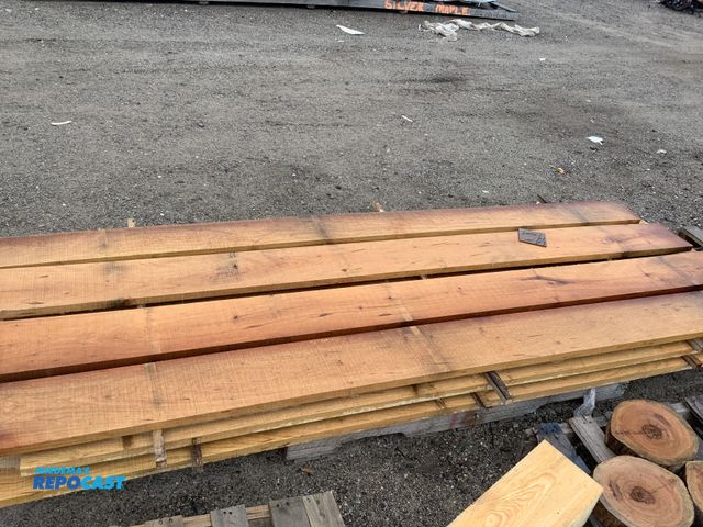 Lot 2-27264 - lot of 14 rough sawn charry boards, 4/4 x 7"-8 1/2" wide x 9' long