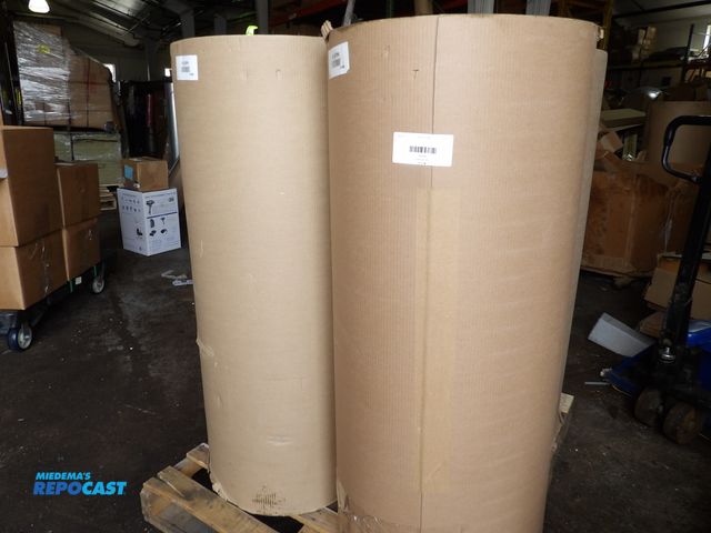 Lot 2-53240 - Lot of (2) new shipping and packaging corrugated wrap, brown 48"w, 250' roll length, #SF48B