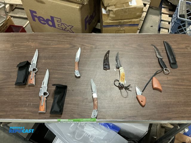 Lot 2-75967 - 7 piece knife bundle, bowie, pocket, rifle knife