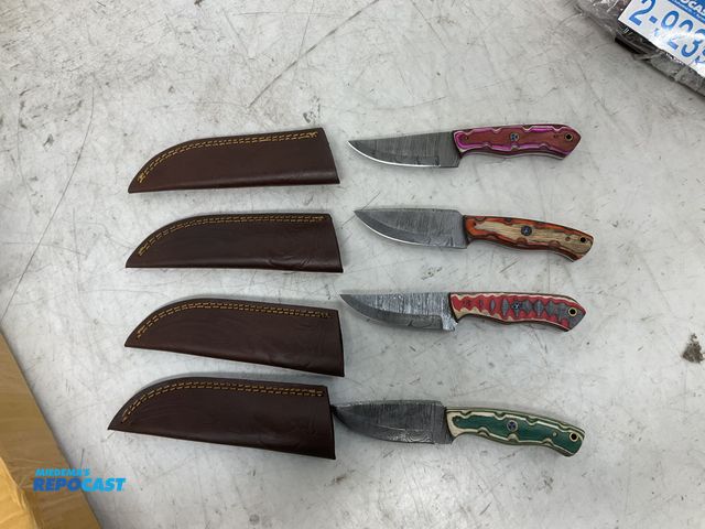Lot 2-92395 - Lot of (4) various 4” Blade Collectible Knives w sheaths