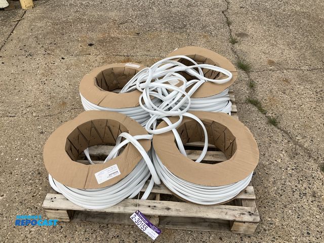 Lot 2-30155 - (4) new/unused rolls of 1” white vinyl RV trim mold insert, approx 350’ per roll
