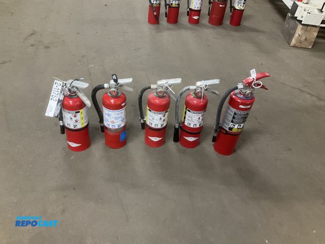 Lot 2-11752 - (5) 5 lb dry chemical fire extinguishers, there were last inspected in 2026 and two were last inspec...