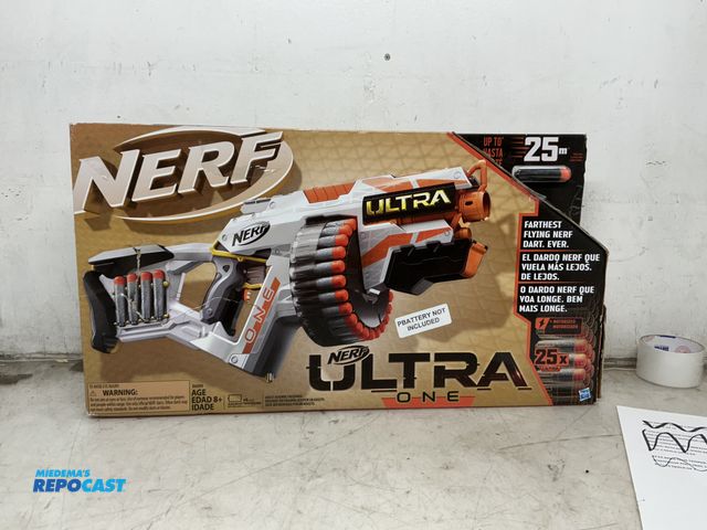 Lot 2-60870 - New (1)ultra one nerf gun battery not included farthest flying nerf up to 25 bullets