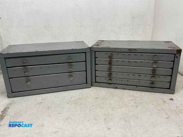Lot 2-35730 - Lot of (2) Huot drill bit sets / organizers with drill bits. One for Letter
Drills and one for Numbe...