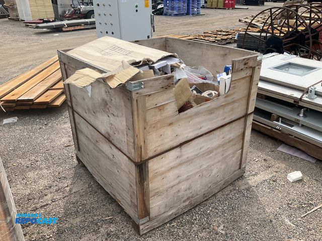 Lot 2-27296 - Wooden crate miscellaneous industrial materials
