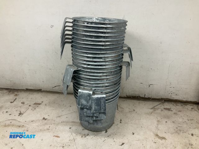 Lot 2-72261 - Lot of (23) metal calf feeding buckets, 8” T x 10.5” W