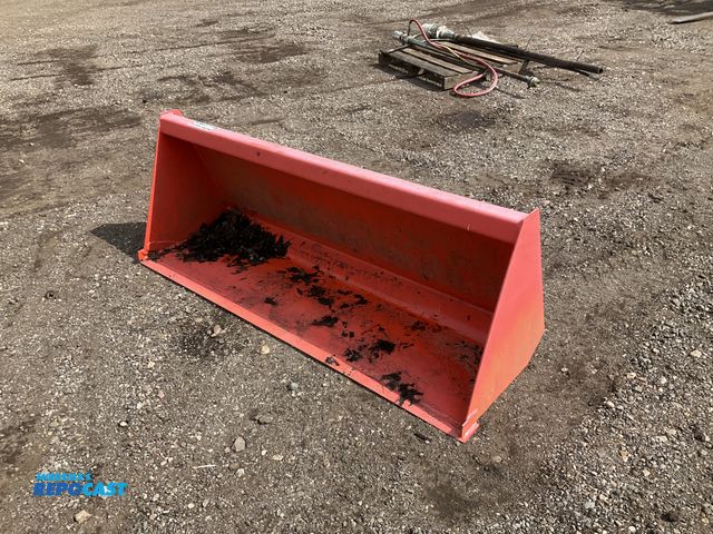 Lot 2-40566 - 60” loader bucket for Kubota tractors, Pin-on, comes with 1” pins, welded on cutting edge