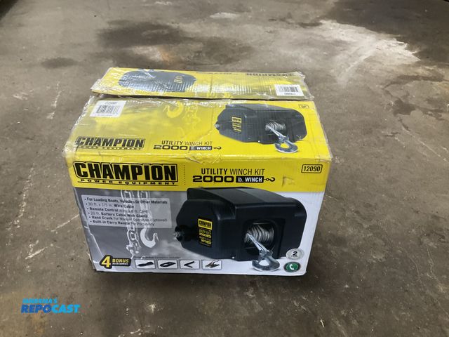 Lot 2-43443 - Champion 2000 lb utility winch, 12 volt DC electric, unused in open box