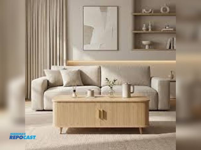 Lot 2-69576 - Tambour door coffee table SKU:USAN1068181