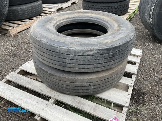Lot 2-20878 - (2) 10R17.5 tires, used