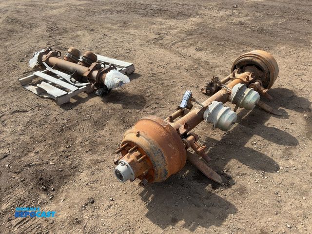 Lot 2-11589 - (2) Used Axles off a Semi Trailer, one is missing hubs/brakes