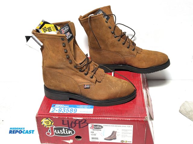 Lot 2-93589 - pair of new Justin steel toe boots, size men's 13EE