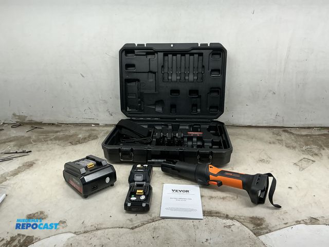 Lot 2-92069 - VEVOR battery pressing tool with battery and case model#SL-2430