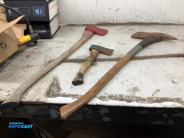 Lot 2-92031 - Lot of (3) Pick Ax, regular Ax, &amp; Hatchet