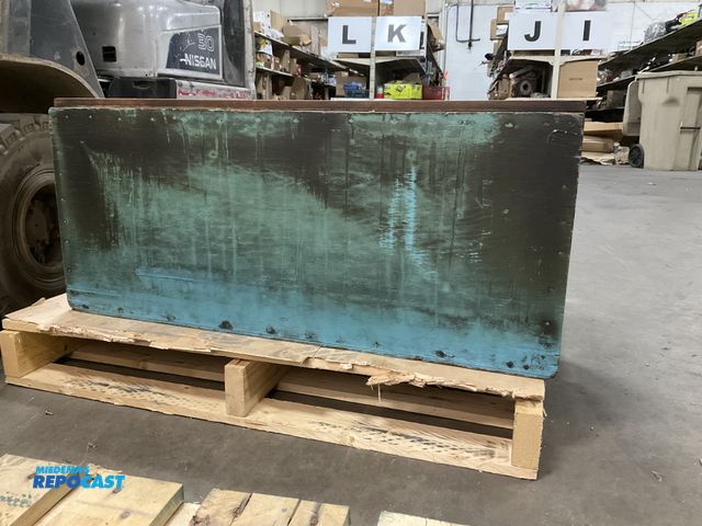 Lot 2-69525 - Vintage Handmade Framed Blanket Chest or Storage Trunk - Teal Base &amp; Natural Lid, 36" W x 18" D ...