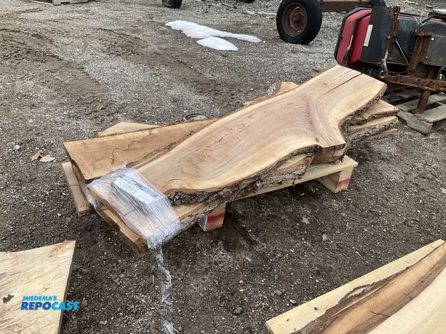 Lot 2-14695 - 7 Boards of red wood with rough edges of various sized approx. 69” x 14” x 2”