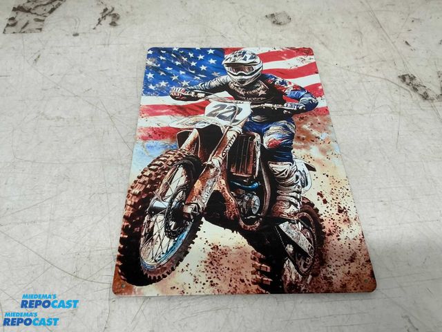 Lot 2-65837 - 7.75” x 11.75” Dirtbiker Sign with Pre-Drilled Holes