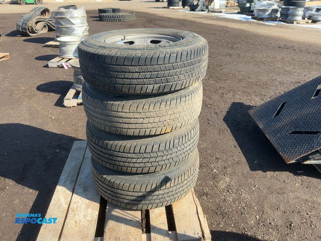 Lot 2-42838 - (4) Michelin Defender LTX M/S Size 245/75R17 Tires on Ford 8-lug Steel Wheels, Load Range E, 8 on 17...