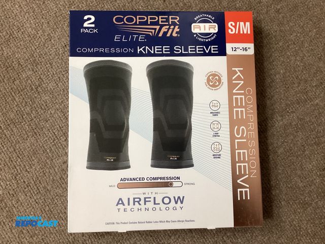 Lot 2-91253 - 2-pack of Copper fit Elite Compression knee sleeves. Copper infused for odor reduction, breathable f...