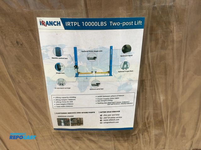 Lot 2-44102 - New SDLANCH Model IRTPL Two Post Lift, 4500 KG Lifting Capacity, 1800mm Lifting Height, 220/380 Volt...