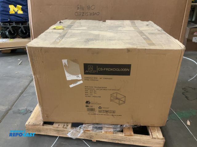 Lot 2-17543 - New Anzzi console sink frame, 36” stainless steel, brushed nickel