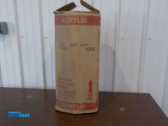 Lot 2-23625 - new acrylic brown smooth two-coat finish aluminum trim coil - approx. 24" x 50'