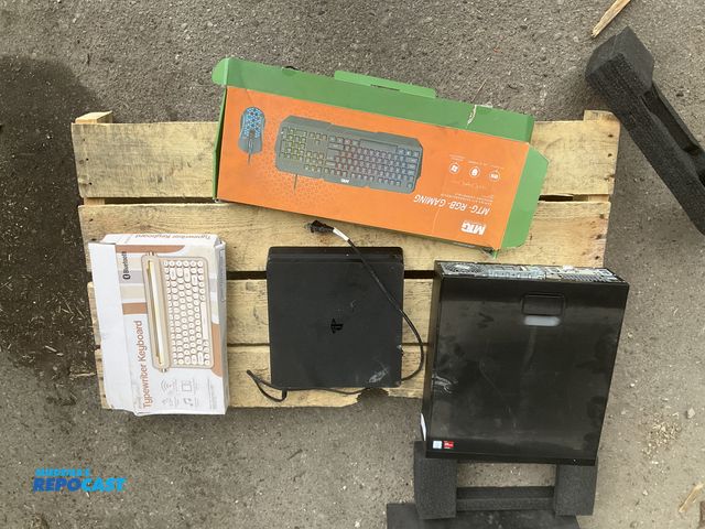 Lot 2-55527 - Lot of assorted electronics including: 2 Bluetooth key boards, PlayStation 4, a computer tower, an M...