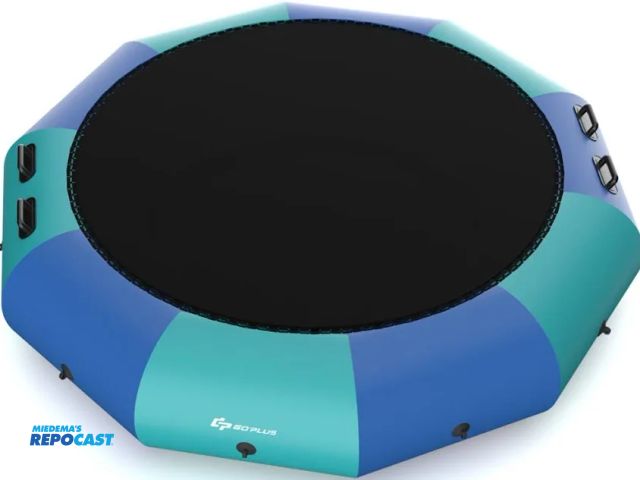 Lot 2-27120 - Costway TW10097US-BL Inflatable water bouncer splash padded water trampoline