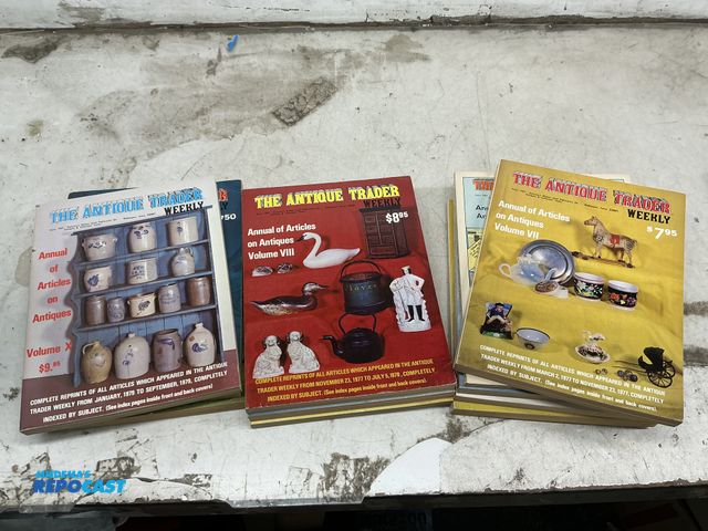 Lot 2-94717 - Eleven vintage “The Antique Trader” weekly magazines. Ranging from 1973-77. In good condition.