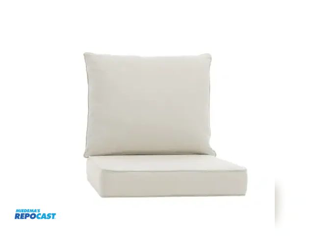 Lot 2-91035 - Uixe 2 piece beige deep seat rectangle outdoor lounge chair cushions FOP-ODF518884109