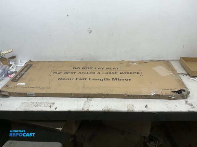 Lot 2-19702 - Lumioca Black 24 in. W x 64 in. H Rectangle Aluminum Alloy Frame Full Length Mirror with Bracket