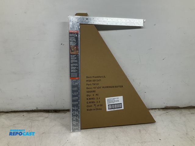 Lot 2-96138 - 6 Swanson 16”x24” Aluminum Rafter Squares