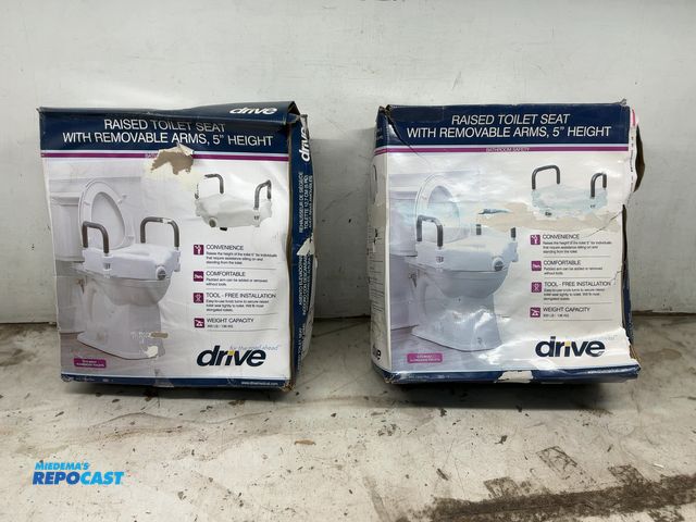 Lot 2-64194 - (2) Drive Raised Toilet Seat w/ Removable Arms