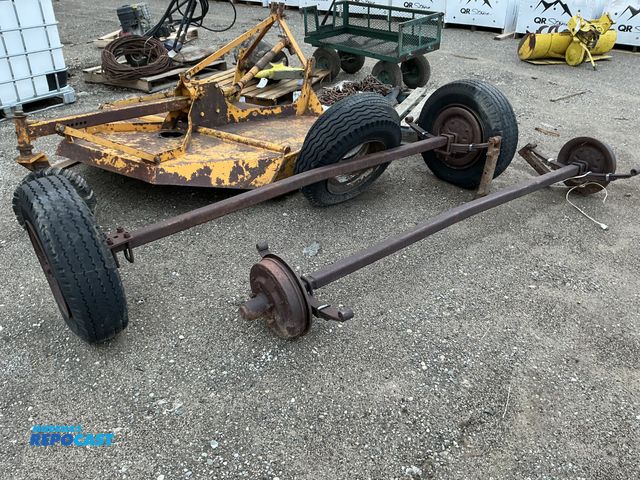 Lot 2-93492 - Lot of (2) trailer axles and tires