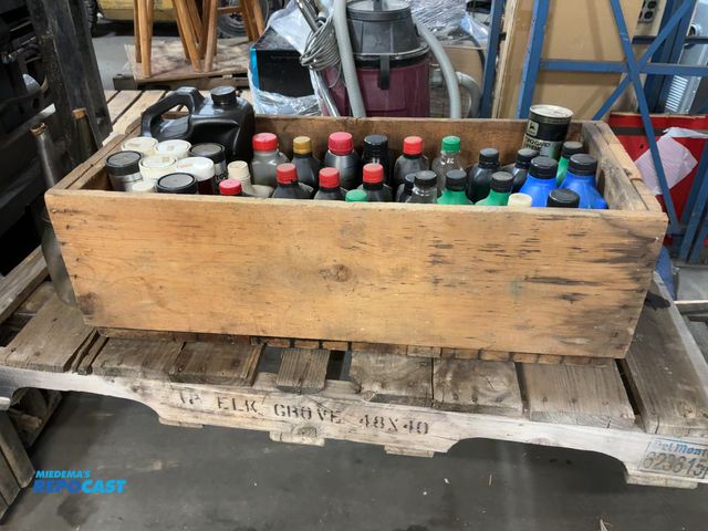 Lot 2-74682 - Crate of Various Oils and Grease