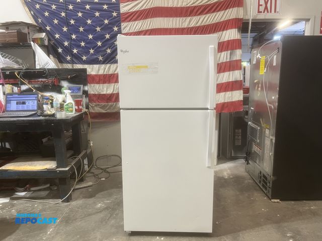 Lot 2-59390 - Whirlpool freezer on top Refrigerator/Freezer ice maker in freezer 
adjustable shelves
door storage