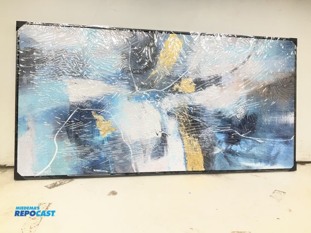 Lot 2-99192 - Abstract Art framed Painting measuring 58” x 29” x 1.5”