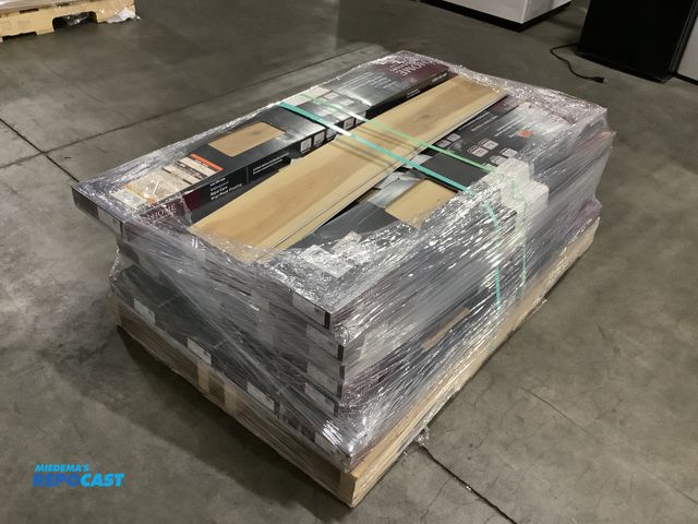 Lot 2-99903 - Skid lot of (22) boxes of home decorators Leo hill oak waterproof rigid core vinyl flooring planks a...