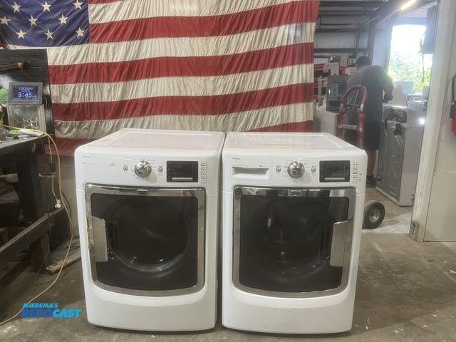 Lot 2-53768 - Gas Maytag front load set Washer & Dryer Set Maxima washer 11 cycles 5 temps 4 soil levels 5 spin sp...