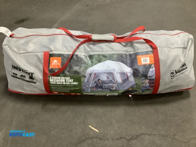 Lot 2-27235 - Ozark Trail Hexagon tent 8-person tent with built in LED lights
