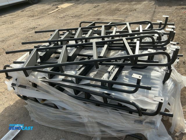 Lot 2-76205 - Lot of 4-step metal wall mount ladders, matte black