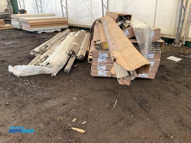 Lot 2-21136 - Lot of White Solid Vinyl Soffit, Wicker Vented Soffit, 15 out corners, Pallet of J Channel and Door ...