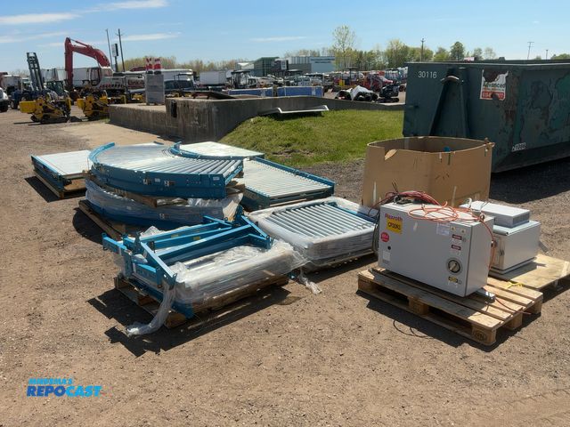 Lot 2-22994 - Lot of Hytrol Roller Conveyor, approx. 38-1/2” wide rollers, (4) 8’ long x 42” wide sections, (2) Ap...