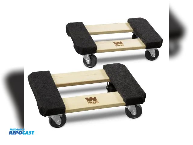 Lot 2-13773 - WEN 721218 1320-Pound Capacity 12-by-18-Inch Hardwood Furniture Dolly, 2-Pack