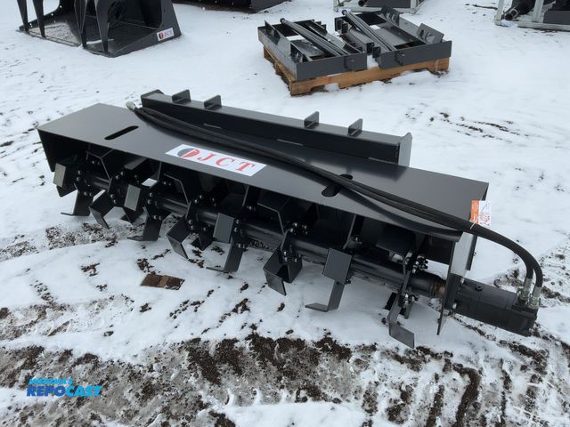 Lot 2-42211 - New JCT 72” Hydraulic Rototiller Skid Steer Attachment, Universal Quick Attach, has hydraulic hoses ...