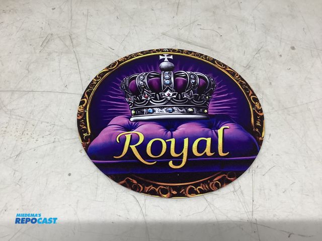 Lot 2-75391 - Crown royal circular metal tin sign approx. 8”