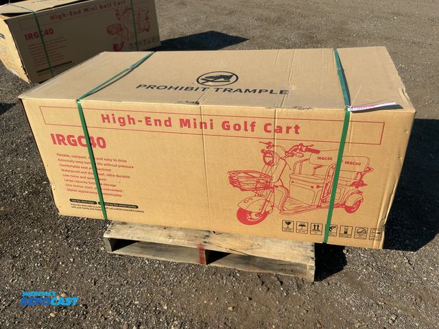 Lot 2-20121 - New SDLANCH IRGC40 3-Wheel Mini Electric Golf Cart / Scooter, 60 Volt, 600 Watt Motor, Three Speed, ...