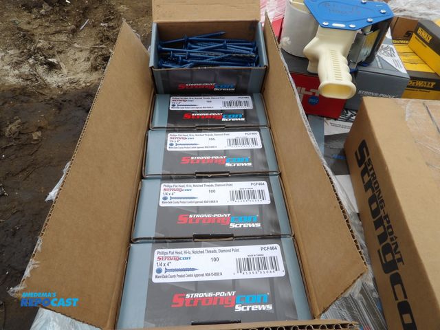 Lot 2-53340 - (500) new Strong Point High Performance Concrete fasteners 1/4" x 4, Phillip Flat Head Hi-Lo, notche...