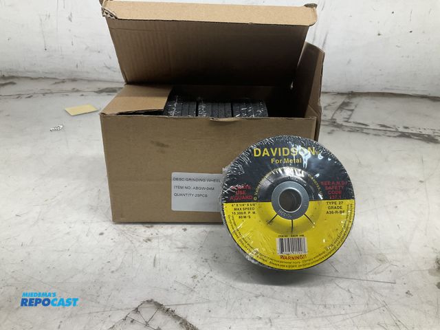 Lot 2-65322 - 25 New Davidsons Grinding Wheels, 4”x1/4”x5/8”, Made in USA