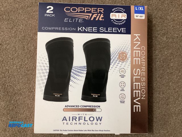 Lot 2-19220 - 2-pack of Copper fit Elite Compression knee sleeves. Copper infused for odor reduction, breathable f...